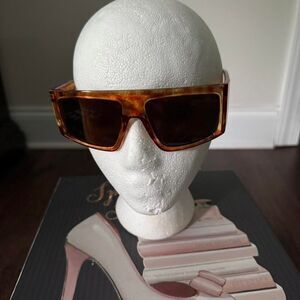 Unbranded Women's Brown and Orange Sunglasses